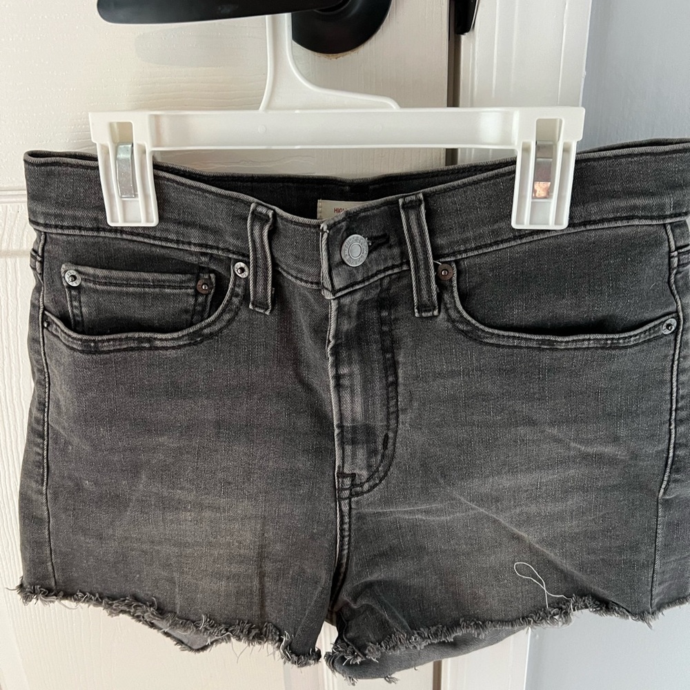 Black Distressed Denim Cutoff Shorts